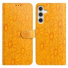 OEM - Samsung Galaxy A35 5G Fodral &Auml;kta L&auml;der St&auml;ll Skydd - Gul