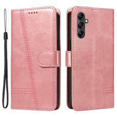 OEM - Samsung Galaxy A35 5G Fodral &Auml;kta L&auml;der St&ouml;tskydd - Ros&eacute;guld