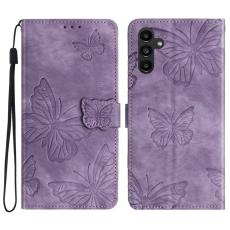 OEM - Samsung Galaxy A35 5G Fodral Konstl&auml;der Fj&auml;rilar - Lila