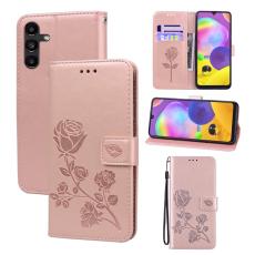 OEM - Samsung Galaxy A35 5G Fodral Konstl&auml;der Rosm&ouml;nster - Ros&eacute;guld