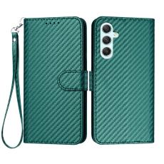 OEM - Samsung Galaxy A35 5G Fodral L&auml;der Kolfiber - Svartgr&ouml;n