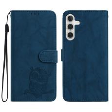 OEM - Samsung Galaxy A35 5G Fodral PU L&auml;der Med Handledsrem - Bl&aring;