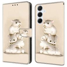 OEM - Samsung Galaxy A35 5G Fodral PU L&auml;der M&ouml;nstertryck - Stacking Squirrels
