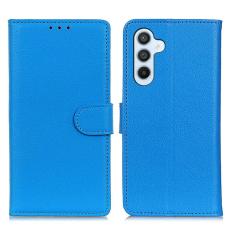 OEM - Samsung Galaxy A35 5G Fodral PU L&auml;der St&auml;ll Card Slot Skydd - Bl&aring;