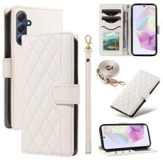 OEM - Samsung Galaxy A35 5G Fodral Rhombus &Auml;kta L&auml;der - Vit