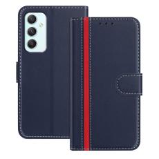 OEM - Samsung Galaxy A35 5G Fodral St&auml;ll L&auml;der Magnetl&aring;s - Bl&aring;