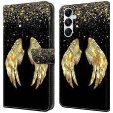 OEM - Samsung Galaxy A35 5G Skal 3D M&ouml;nstertryck &Auml;kta L&auml;der - Guld