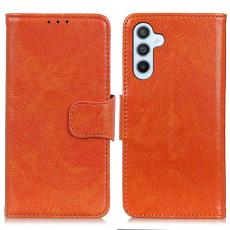 OEM - Samsung Galaxy A35 5G Skal &Auml;kta L&auml;der Magnetisk - Orange