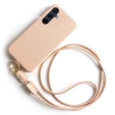 OEM - Samsung Galaxy A35 5G Skal &Auml;kta L&auml;der PC Bakcover - Rosa