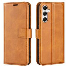 OEM - Samsung Galaxy A35 5G Skal Flip St&ouml;tt&aring;ligt PU L&auml;der - Gul