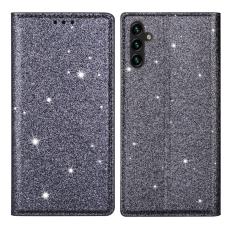 OEM - Samsung Galaxy A35 5G Skal Glittrig PU L&auml;der + TPU - Gr&aring;