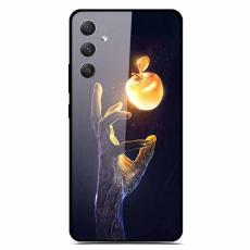 OEM - Samsung Galaxy A35 5G Skal H&auml;rdat Glas M&ouml;nstertryck - Gyllene Frukt