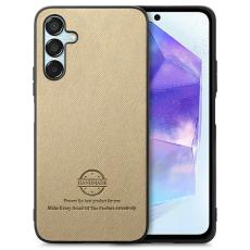 OEM - Samsung Galaxy A35 5G Skal Konstl&auml;der + Plast Anti-Drop - Khaki