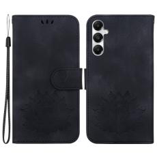 OEM - Samsung Galaxy A35 5G Skal Lotusm&ouml;nster &Auml;kta L&auml;der - Svart