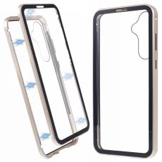 OEM - Samsung Galaxy A35 5G Skal Magnetiskt H&auml;rdat Glas Dubbel-Sidig - Guld