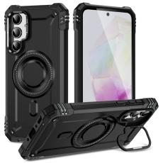 OEM - Samsung Galaxy A35 5G Skal Magnetiskt St&auml;ll PC + TPU St&ouml;tskydd - Svart