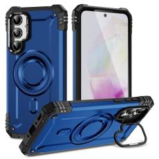 OEM - Samsung Galaxy A35 5G Skal Metall Linsskydd Kickstand PC+TPU - Safir