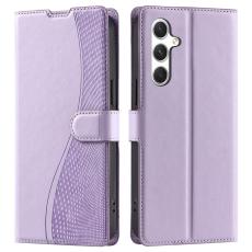OEM - Samsung Galaxy A35 5G Skal PU L&auml;der Flip Fodral - Lila