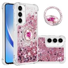 OEM - Samsung Galaxy A35 5G Skal TPU St&ouml;d Fodral - Ros&eacute;guld / Hj&auml;rtan