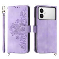 OEM - Samsung Galaxy S26 Edge Fodral Konstl&auml;der Blomm&ouml;nster - Ljuslila