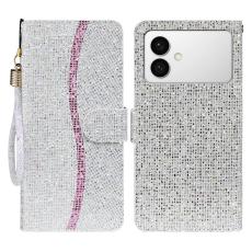 OEM - Samsung Galaxy S26 Edge Fodral Konstl&auml;der Glitter - Silver