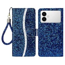 OEM - Samsung Galaxy S26 Edge Fodral PU L&auml;der Glitter - Bl&aring;