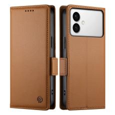 OEM - Samsung Galaxy S26 Edge Fodral PU L&auml;der St&auml;ll - Brun