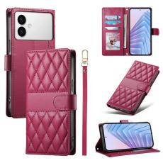 OEM - Samsung Galaxy S26 Edge Fodral Rhombus S&ouml;mmar &Auml;kta L&auml;der - R&ouml;d