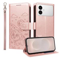 OEM - Samsung Galaxy S26 Edge Skal RFID Skydd Konstl&auml;der Hundm&ouml;nster - Rosa