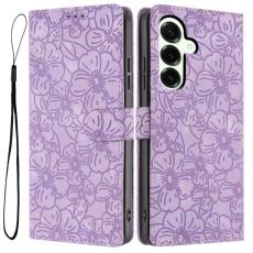 OEM - Samsung Galaxy S26 Plus Fodral Konstl&auml;der Cherry Blossom - Lila