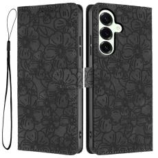 OEM - Samsung Galaxy S26 Plus Fodral Konstl&auml;der Cherry Blossom - Svart