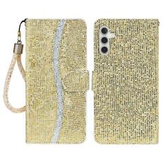 OEM - Samsung Galaxy S26 Fodral PU L&auml;der Kortfickor Glittrande - Guld