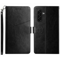 OEM - Samsung Galaxy S26 Pro Skal Y-formade Linjer Pr&auml;gling &Auml;kta L&auml;der - Svart