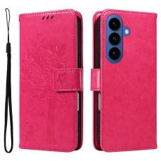 OEM - Samsung Galaxy S26 / S26 Pro Fodral Konstl&auml;der Katttr&auml;d - Rosa