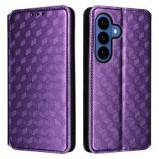 OEM - Samsung Galaxy S26 / S26 Pro Fodral Rhombus Pr&auml;gling &Auml;kta L&auml;der - Lila