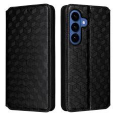 OEM - Samsung Galaxy S26 / S26 Pro Fodral Rombm&ouml;nstrad &Auml;kta L&auml;der - Svart