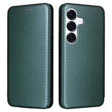 OEM - Samsung Galaxy S26/S26 Pro Skal Kolfiber PU L&auml;der - Gr&ouml;n