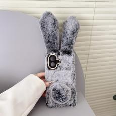 OEM - Samsung Galaxy S26 / S26 Pro Skal Plush S&ouml;t Kanin TPU - M&ouml;rkgr&aring;