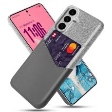 OEM - Samsung Galaxy S26 / S26 Pro Skal PU L&auml;der Kl&auml;dtextur H&aring;rd PC - Gr&aring;