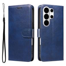 OEM - Samsung Galaxy S26 Ultra Fodral &Auml;kta L&auml;der Med Rem - Bl&aring;