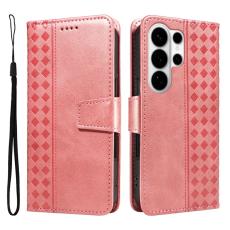 OEM - Samsung Galaxy S26 Ultra Fodral &Auml;kta L&auml;der St&auml;ll - Ros&eacute;guld