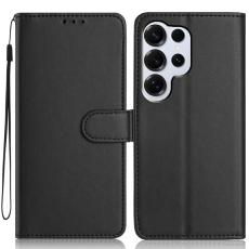 OEM - Samsung Galaxy S26 Ultra Fodral &Auml;kta L&auml;der St&auml;ll - Svart