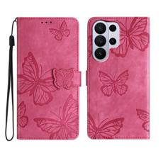 OEM - Samsung Galaxy S26 Ultra Fodral Flip Konstl&auml;der Fj&auml;ril - Rosa
