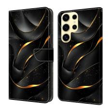 OEM - Samsung Galaxy S26 Ultra Fodral Flip PU L&auml;der M&ouml;nster - Guld