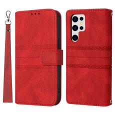 OEM - Samsung Galaxy S26 Ultra Fodral Konstl&auml;der Impr&auml;ntad - R&ouml;d