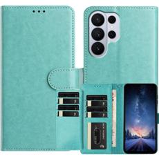 OEM - Samsung Galaxy S26 Ultra Fodral PU L&auml;der Folio Flip - Gr&ouml;n