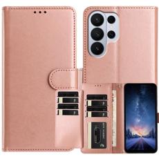 OEM - Samsung Galaxy S26 Ultra Fodral PU L&auml;der Folio Flip - Ros&eacute;guld