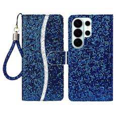 OEM - Samsung Galaxy S26 Ultra Fodral PU L&auml;der Glittrande - Bl&aring;