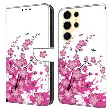 OEM - Samsung Galaxy S26 Ultra Fodral PU L&auml;der Med St&auml;ll - Blomma Vinstock