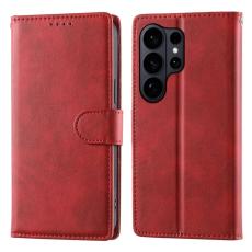 OEM - Samsung Galaxy S26 Ultra Fodral St&auml;ll &Auml;kta L&auml;der Flip - R&ouml;d